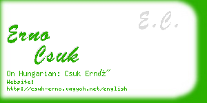 erno csuk business card
